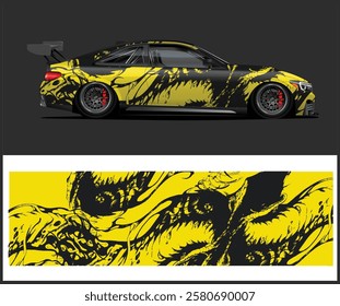 Race car wrap design illustrations