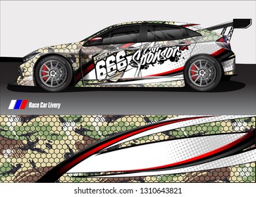 race car wrap design. simple lines with abstract background vector concept for vehicle vinyl wrap and automotive decal livery