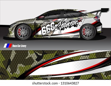 race car wrap design. simple lines with abstract background vector concept for vehicle vinyl wrap and automotive decal livery