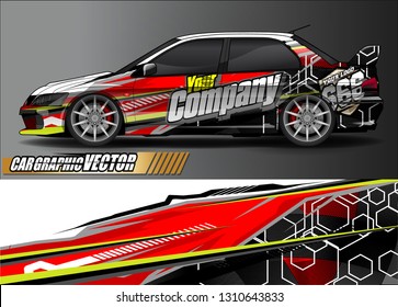 race car wrap design. simple lines with abstract background vector concept for vehicle vinyl wrap and automotive decal livery