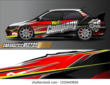 race car wrap design. simple lines with abstract background vector concept for vehicle vinyl wrap and automotive decal livery