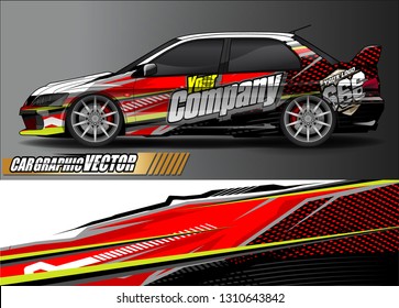 race car wrap design. simple lines with abstract background vector concept for vehicle vinyl wrap and automotive decal livery