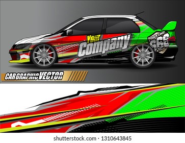 race car wrap design. simple lines with abstract background vector concept for vehicle vinyl wrap and automotive decal livery