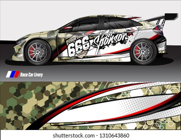 race car wrap design. simple lines with abstract background vector concept for vehicle vinyl wrap and automotive decal livery