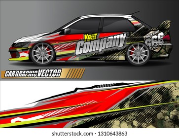 race car wrap design. simple lines with abstract background vector concept for vehicle vinyl wrap and automotive decal livery