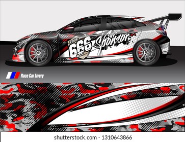 race car wrap design. simple lines with abstract background vector concept for vehicle vinyl wrap and automotive decal livery