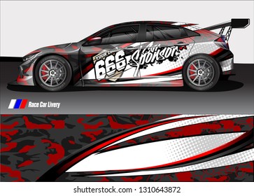 race car wrap design. simple lines with abstract background vector concept for vehicle vinyl wrap and automotive decal livery