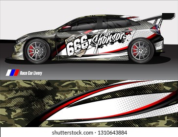 race car wrap design. simple lines with abstract background vector concept for vehicle vinyl wrap and automotive decal livery