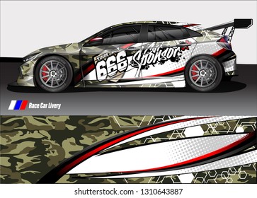 race car wrap design. simple lines with abstract background vector concept for vehicle vinyl wrap and automotive decal livery