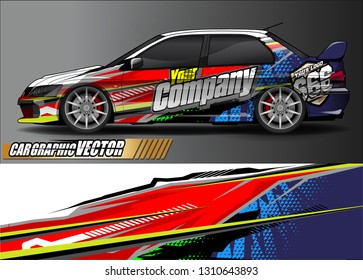 race car wrap design. simple lines with abstract background vector concept for vehicle vinyl wrap and automotive decal livery