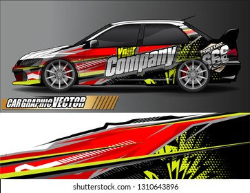 race car wrap design. simple lines with abstract background vector concept for vehicle vinyl wrap and automotive decal livery