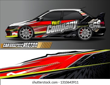 race car wrap design. simple lines with abstract background vector concept for vehicle vinyl wrap and automotive decal livery