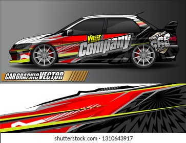 race car wrap design. simple lines with abstract background vector concept for vehicle vinyl wrap and automotive decal livery