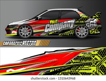 race car wrap design. simple lines with abstract background vector concept for vehicle vinyl wrap and automotive decal livery