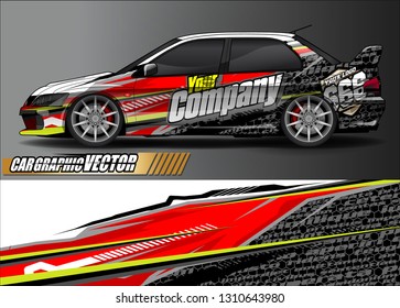 race car wrap design. simple lines with abstract background vector concept for vehicle vinyl wrap and automotive decal livery