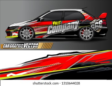 race car wrap design. simple lines with abstract background vector concept for vehicle vinyl wrap and automotive decal livery