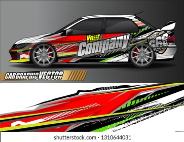 race car wrap design. simple lines with abstract background vector concept for vehicle vinyl wrap and automotive decal livery