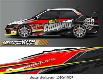 race car wrap design. simple lines with abstract background vector concept for vehicle vinyl wrap and automotive decal livery