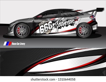 race car wrap design. simple lines with abstract background vector concept for vehicle vinyl wrap and automotive decal livery