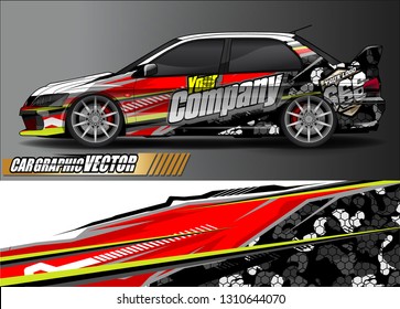 race car wrap design. simple lines with abstract background vector concept for vehicle vinyl wrap and automotive decal livery