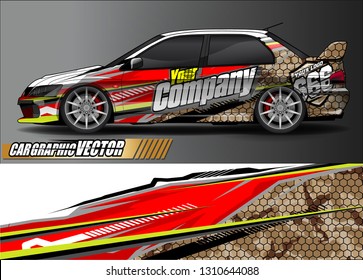 race car wrap design. simple lines with abstract background vector concept for vehicle vinyl wrap and automotive decal livery