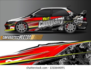 race car wrap design. simple lines with abstract background vector concept for vehicle vinyl wrap and automotive decal livery