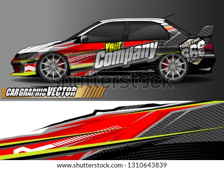 race car wrap design. simple lines with abstract background vector concept for vehicle vinyl wrap and automotive decal livery