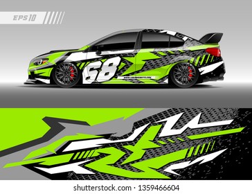 Race car wrap design vector. Graphic abstract stripe racing background kit designs for wrap vehicle, race car, rally, adventure and livery
