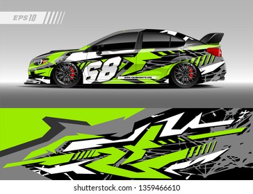 Race car wrap design vector. Graphic abstract stripe racing background kit designs for wrap vehicle, race car, rally, adventure and livery
