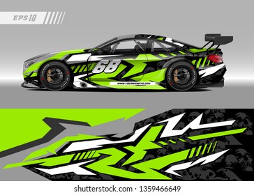 Race car wrap design vector. Graphic abstract stripe racing background kit designs for wrap vehicle, race car, rally, adventure and livery
