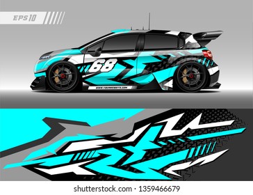 Race car wrap design vector. Graphic abstract stripe racing background kit designs for wrap vehicle, race car, rally, adventure and livery
