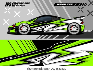 Rennwagen-Wrapper-Design, Vektorgrafik