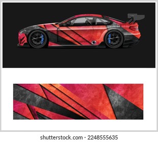 Race car wrap design vector for vehicle vinyl sticker