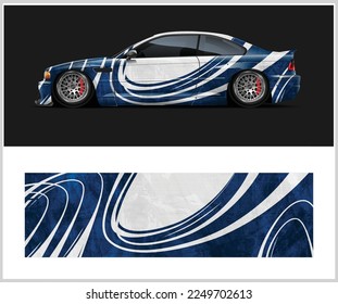 Race car wrap design vector for vehicle vinyl sticker