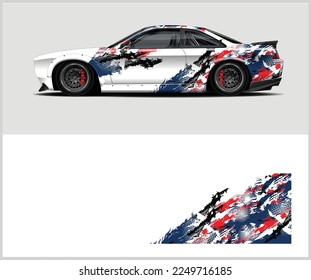 Race car wrap design vector for vehicle vinyl sticker