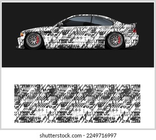Vector de diseño de envoltura de coches de carrera para pegatinas de vinilo de vehículos
