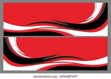 Race car wrap design vector for vehicle vinyl sticker and automotive decal liveryin color red and black  EPS 10