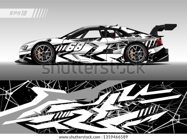 Race car wrap design vector. Graphic abstract\
stripe racing background kit designs for wrap vehicle, race car,\
rally, adventure and\
livery\
