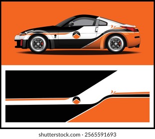 Race car wrap design for vehicle branding vector