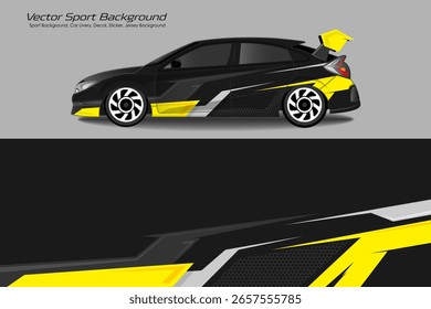 Race car wrap designs. Abstract racing and sport background for car livery in color combinations EPS 10