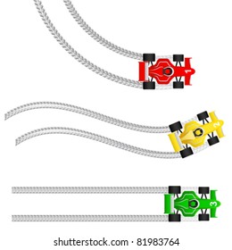 autos de carreras con varias bandas de neumáticos