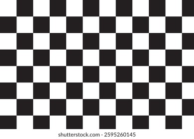 Race checker flag seamless pattern. Black and white rally texture. Checkerboard finish f1 design pattern. Squared grid. Vector Illustration on white background. 