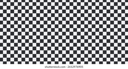 Race checker flag seamless pattern. Checkered pattern. Banner seamless chessboard, checkerboard texture. Wide checker grid background. Square black and white rally checker texture