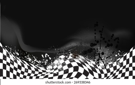 Race, Checkered Flag Background Vector