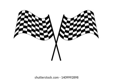 Race Checkered flag start finish icon Vector illustration