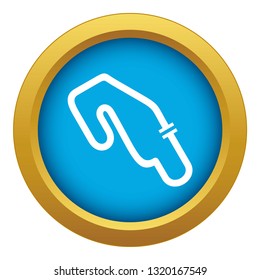 Race circuit icon blue vector isolated on white background for any design