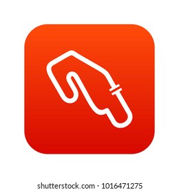 Race circuit icon digital red for any design isolated on white vector illustration