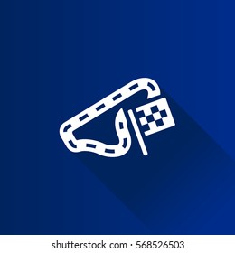 Race circuit icon in Metro user interface color style. Sport transportation driving lane