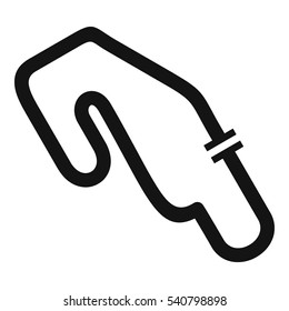 Race circuit icon. Simple illustration of race circuit vector icon for web