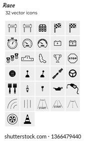 Race - collection of icons. Simple linear icons.